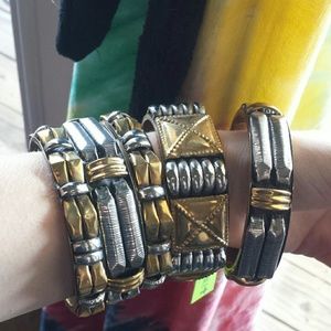 Silver and Gold Chunky Bangles